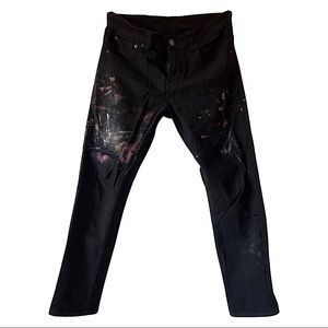 Artist Oil Painted Jeans - Black